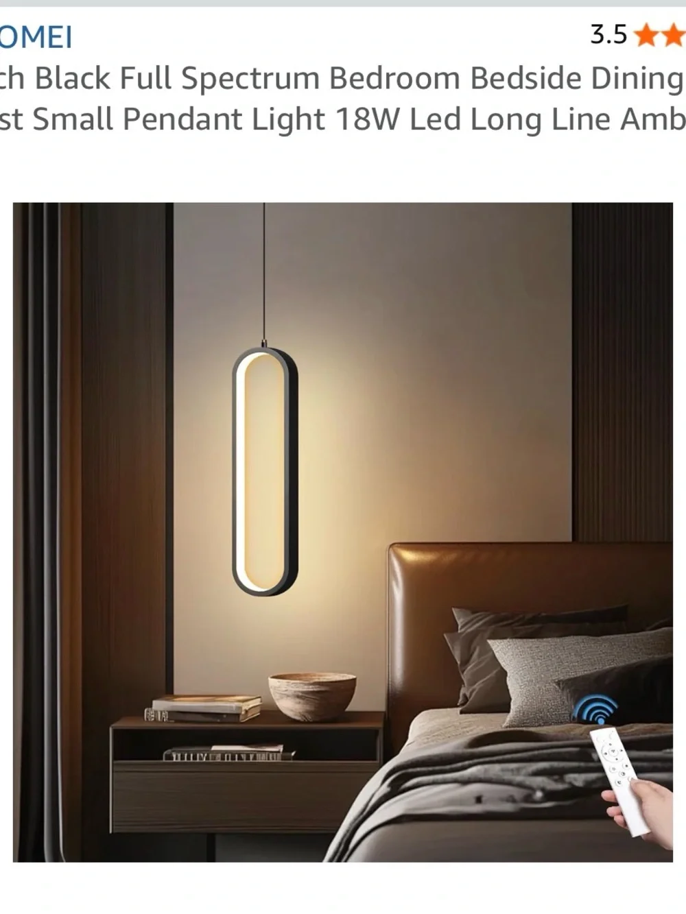 Modern Black LED Pendant Light by